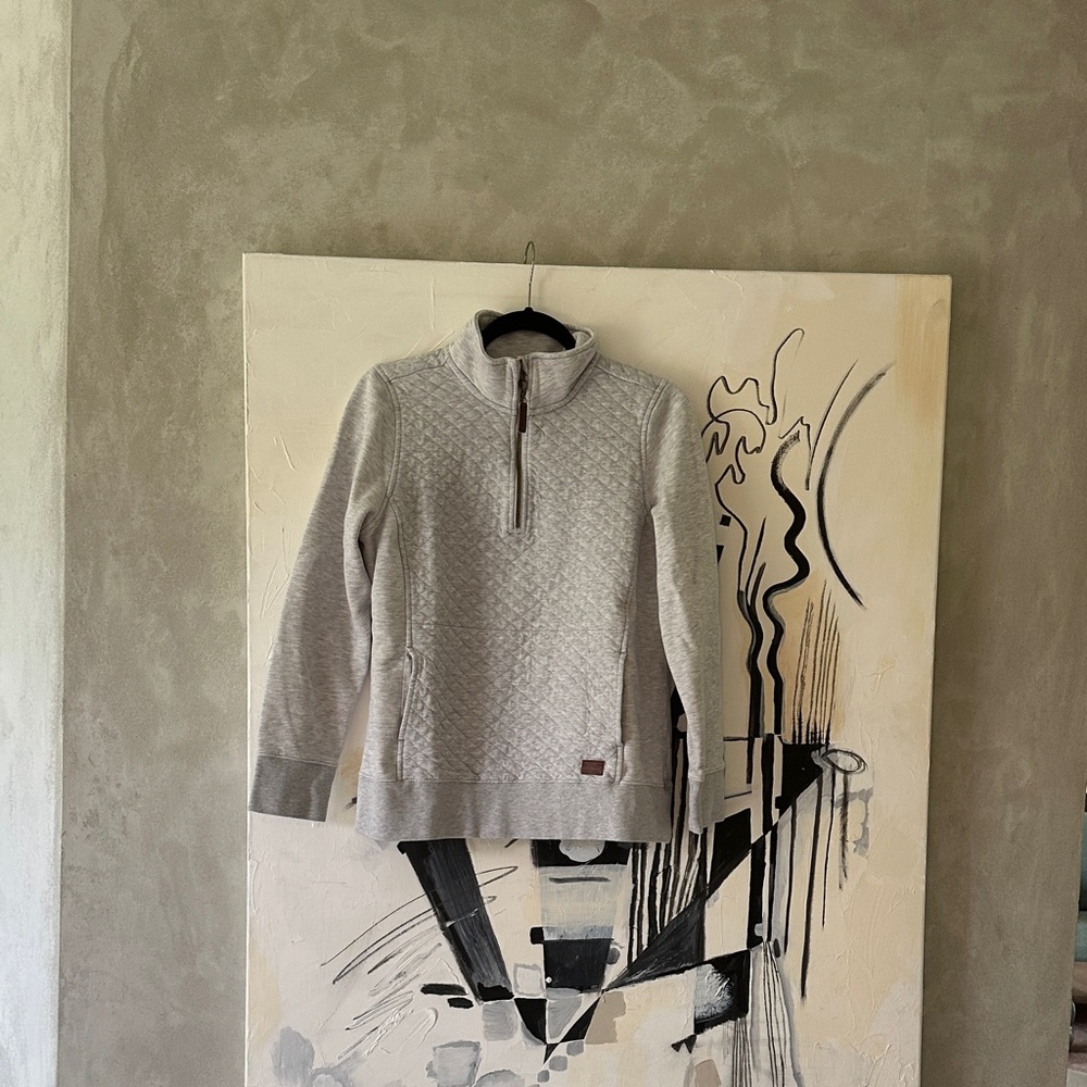 Gray Quilted Half-Zip Pullover - image 1